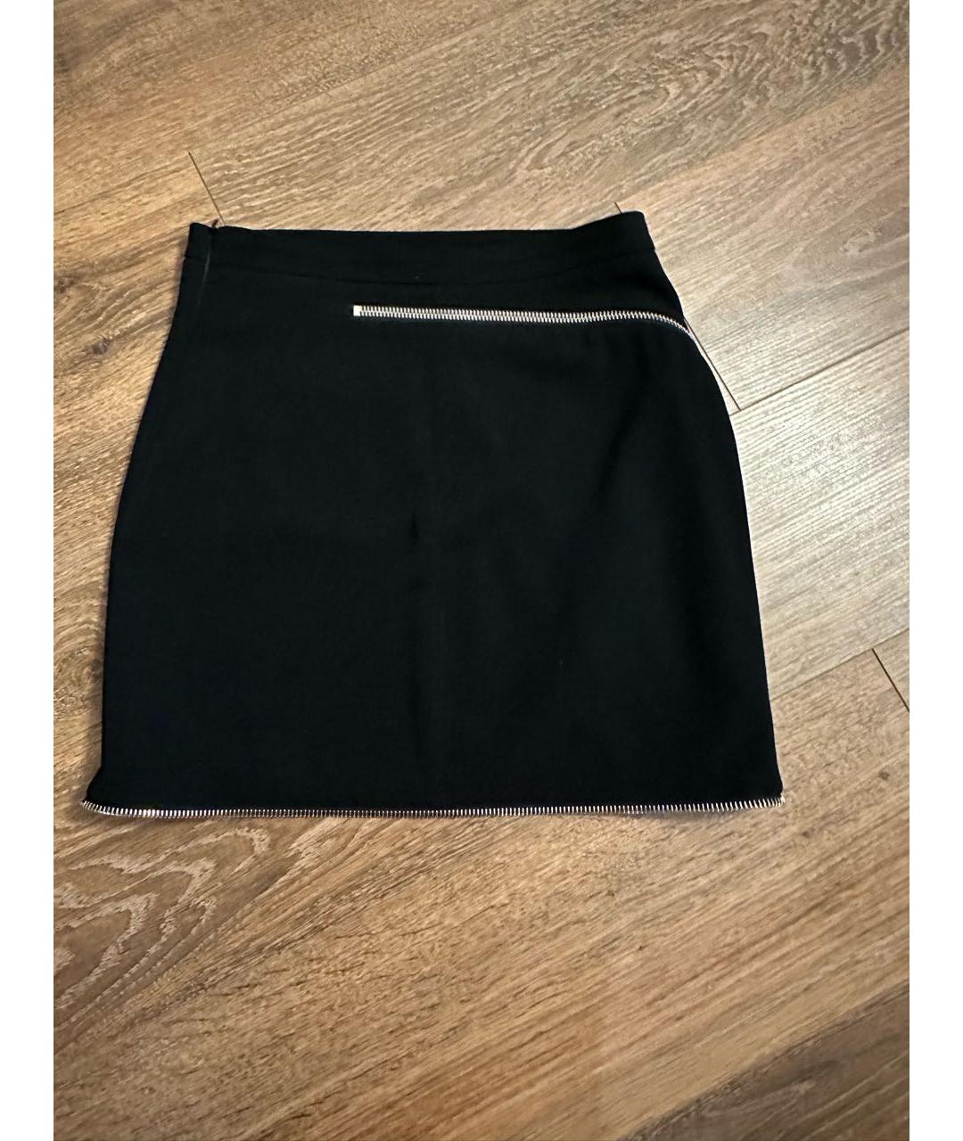 ALEXANDER WANG Черная хлопко-эластановая юбка мини, фото 2