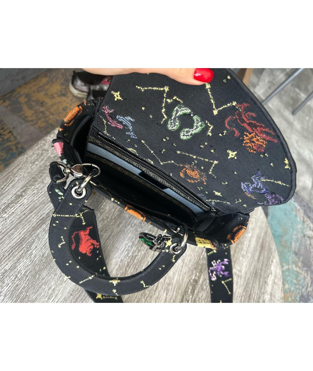 CHRISTIAN DIOR Черная тканевая сумка через плечо, фото 4