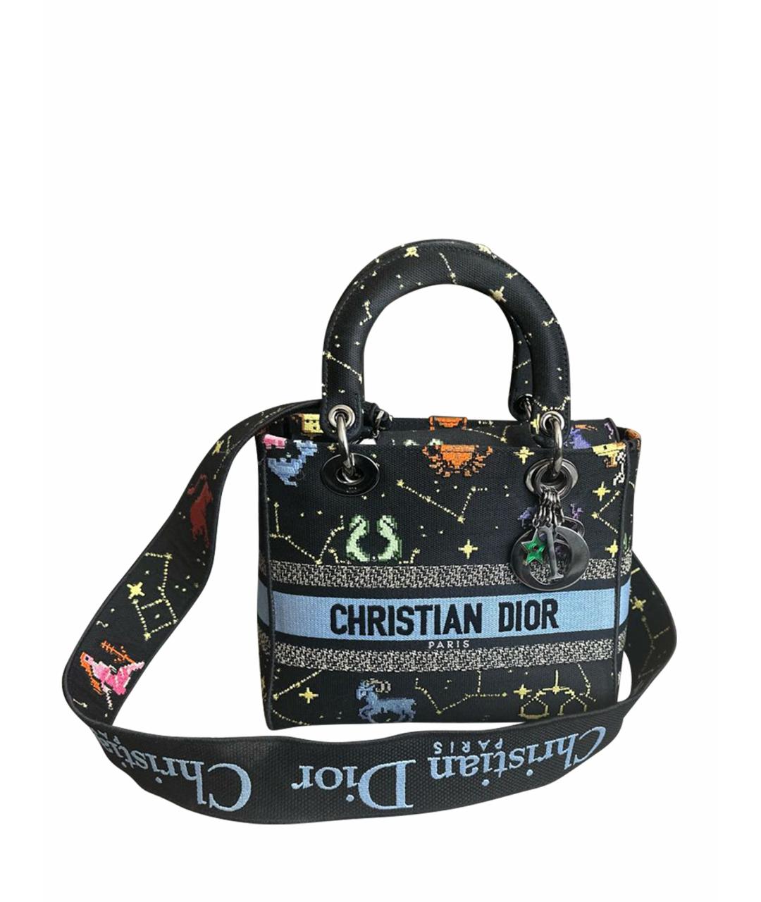 CHRISTIAN DIOR Черная тканевая сумка через плечо, фото 1