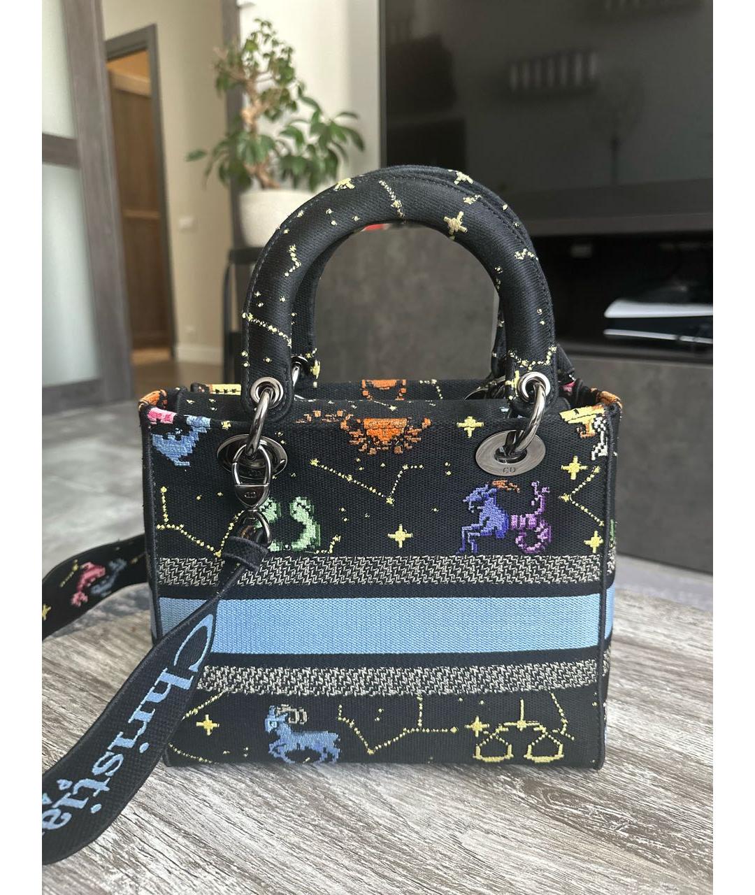 CHRISTIAN DIOR Черная тканевая сумка через плечо, фото 3