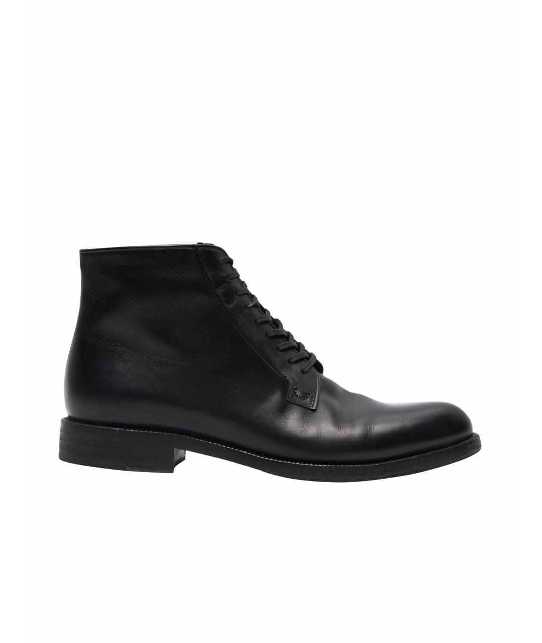 CELINE Черные кожаные высокие ботинки, фото 1