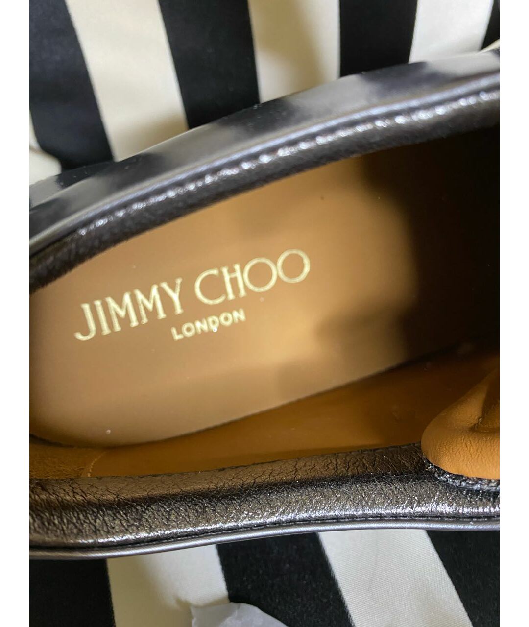JIMMY CHOO Серебряные кожаные кеды, фото 5
