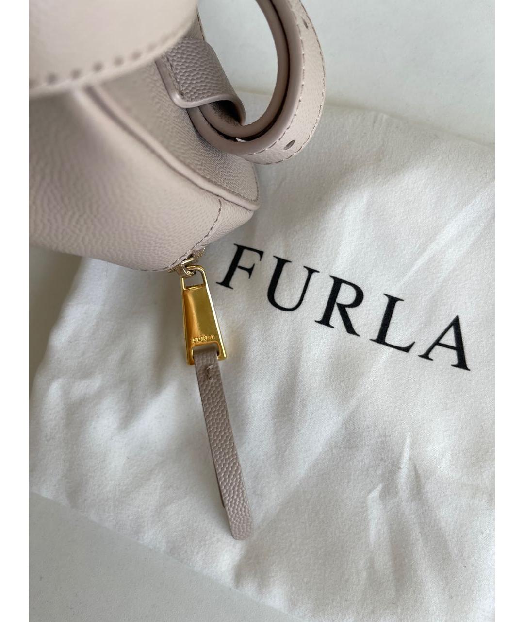 FURLA Бежевая кожаная поясная сумка, фото 7