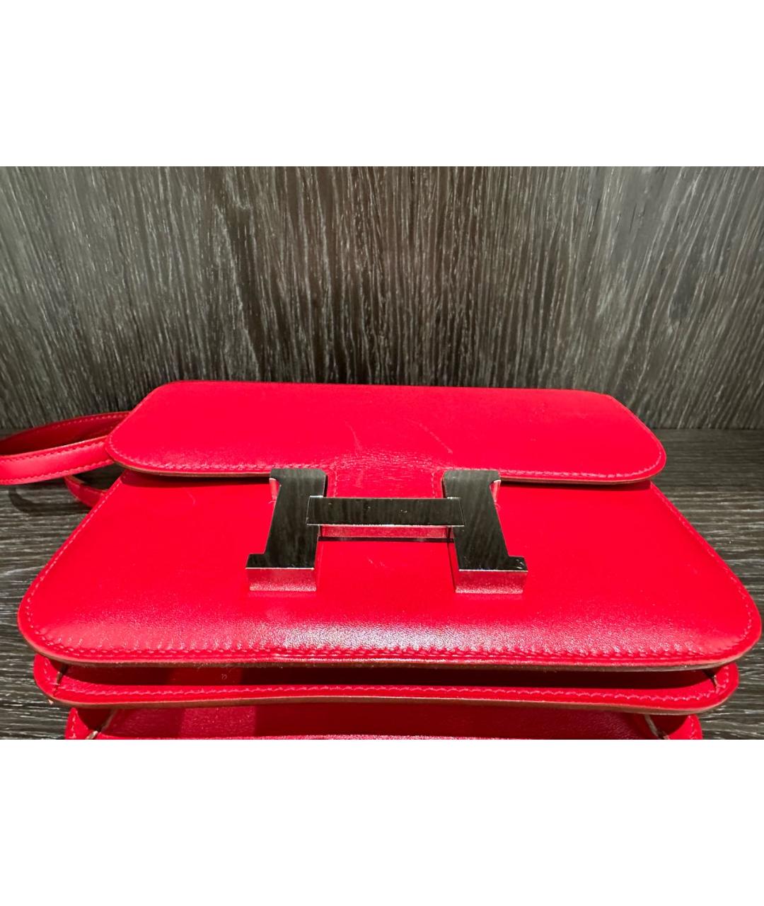 HERMES PRE-OWNED Красная кожаная сумка через плечо, фото 8