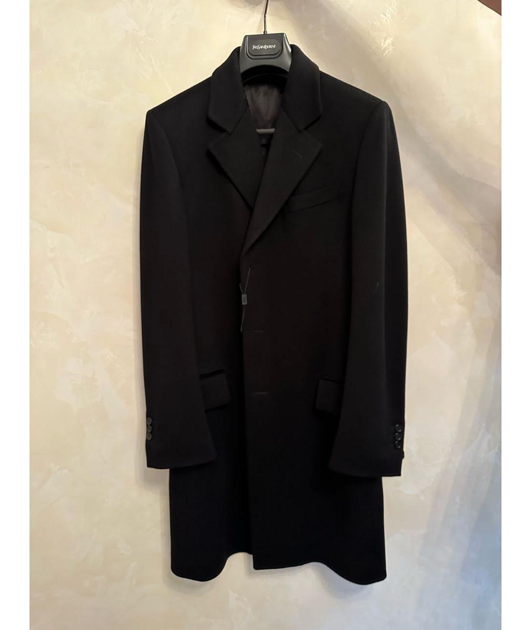 SAINT LAURENT Черное шерстяное пальто, фото 9