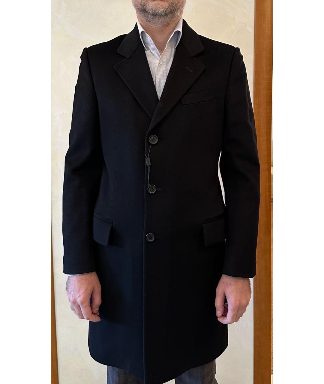 SAINT LAURENT Черное шерстяное пальто, фото 5