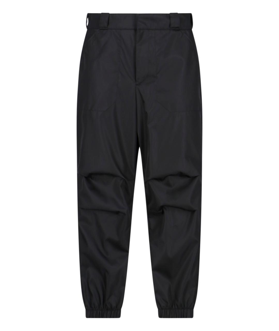 PRADA Черные полиамидовые повседневные брюки, фото 1
