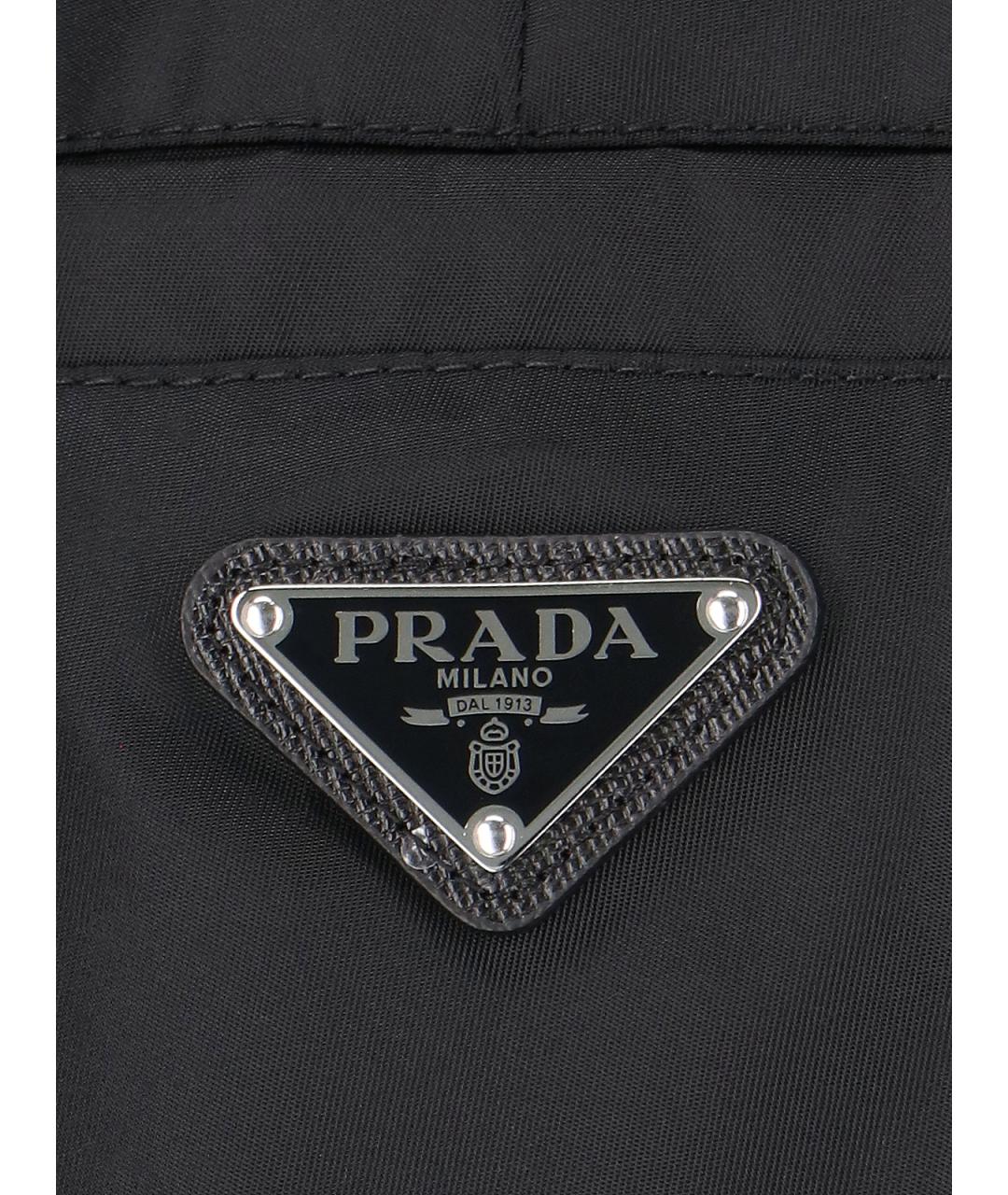 PRADA Черные полиамидовые повседневные брюки, фото 5