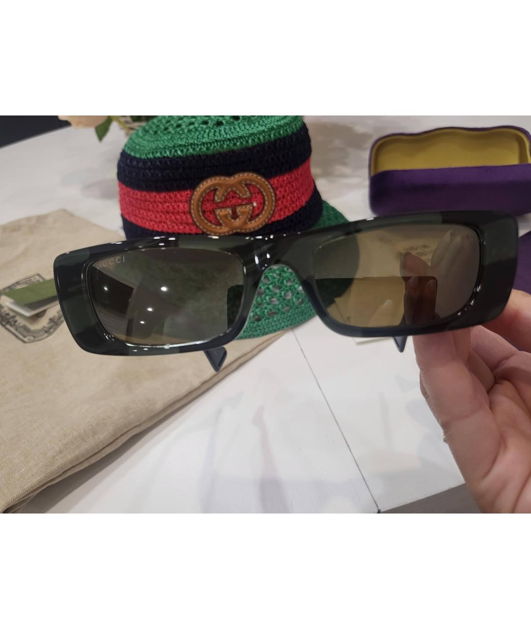 GUCCI Черные пластиковые солнцезащитные очки, фото 4