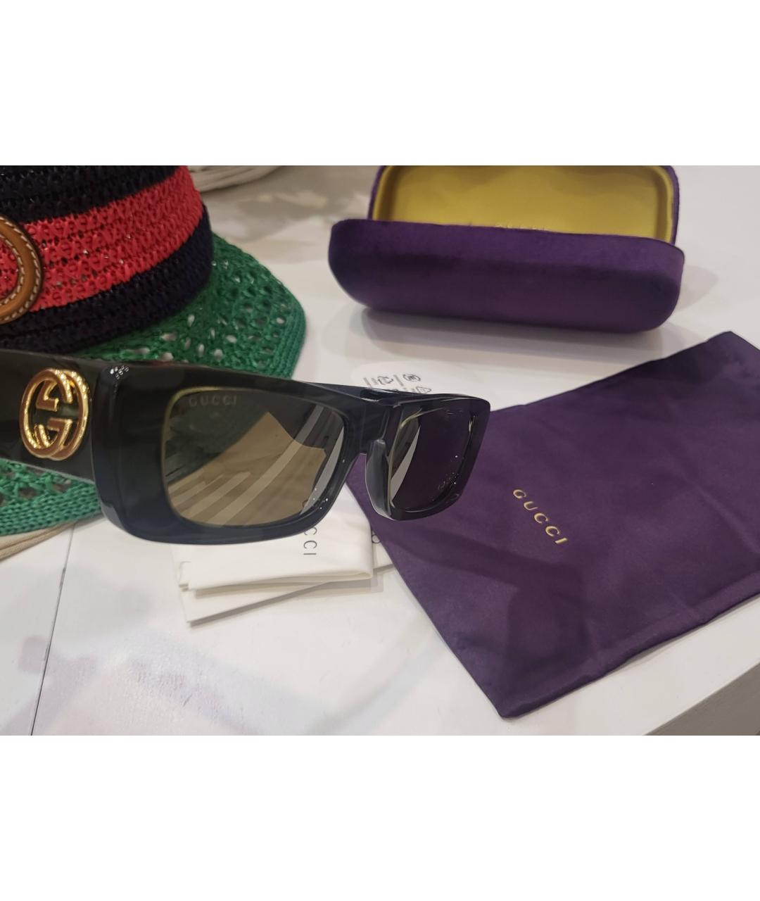 GUCCI Черные пластиковые солнцезащитные очки, фото 2
