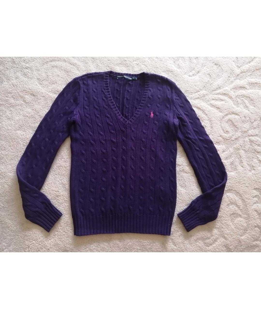 RALPH LAUREN Фиолетовый хлопковый джемпер / свитер, фото 9