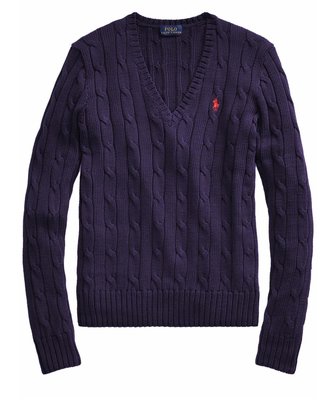 RALPH LAUREN Фиолетовый хлопковый джемпер / свитер, фото 1