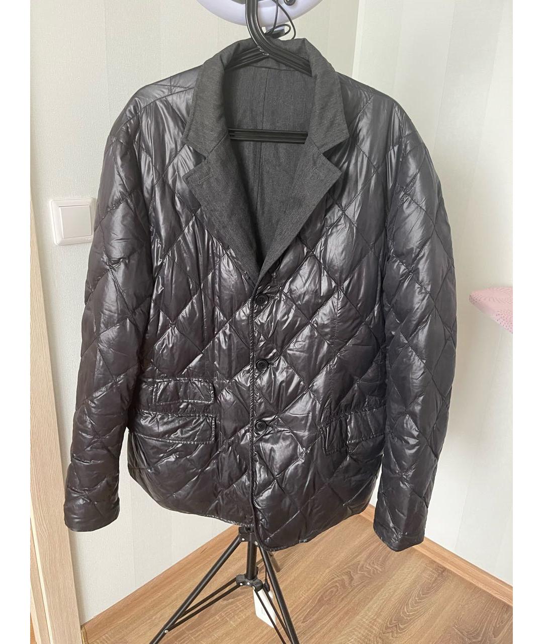 MONCLER Черное полиэстеровое пальто, фото 8