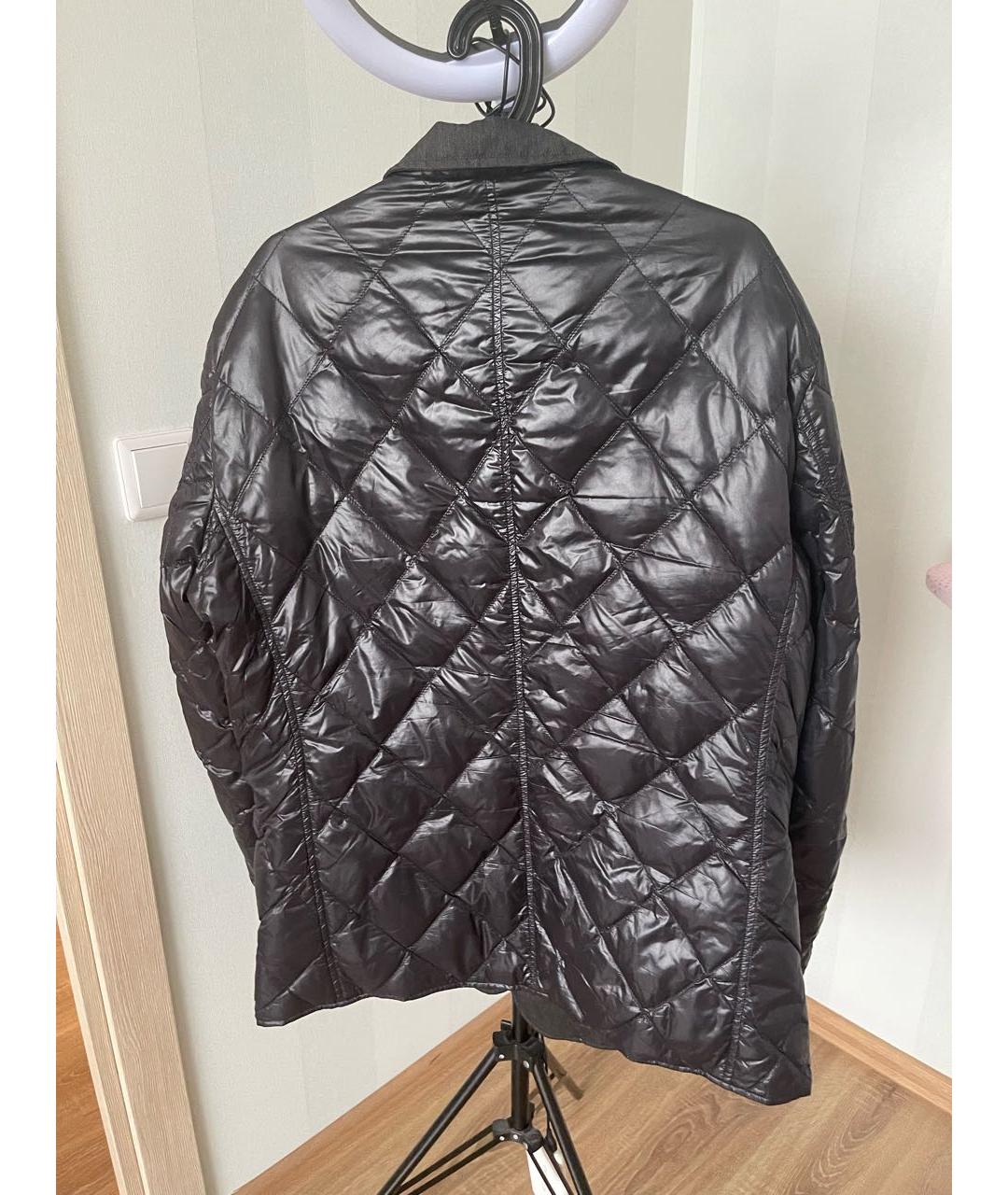 MONCLER Черное полиэстеровое пальто, фото 2