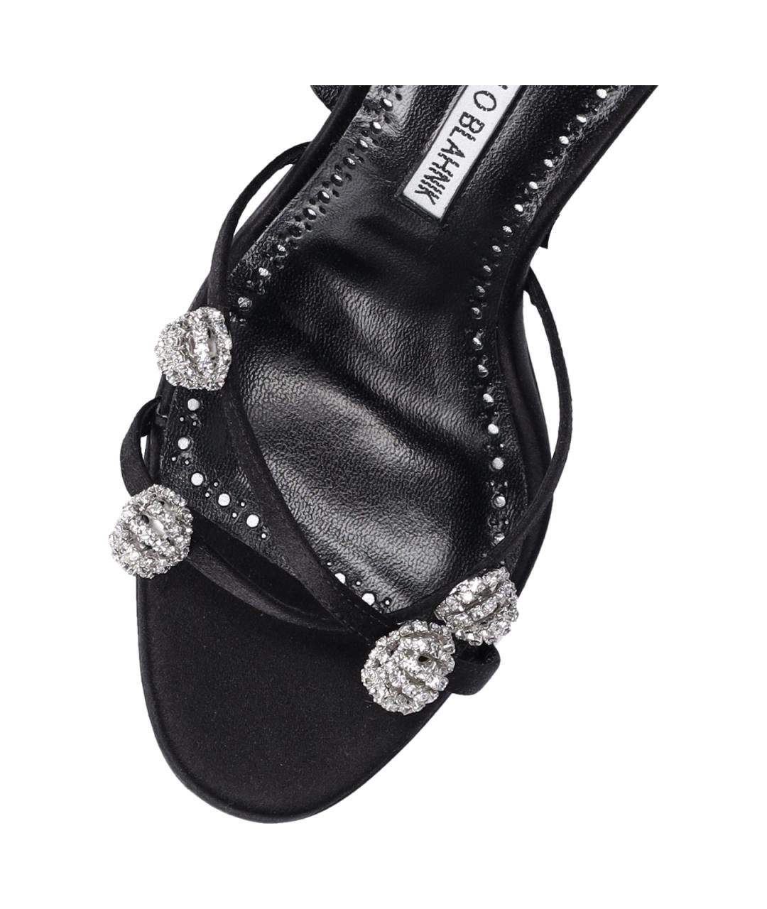 MANOLO BLAHNIK Черные босоножки, фото 5
