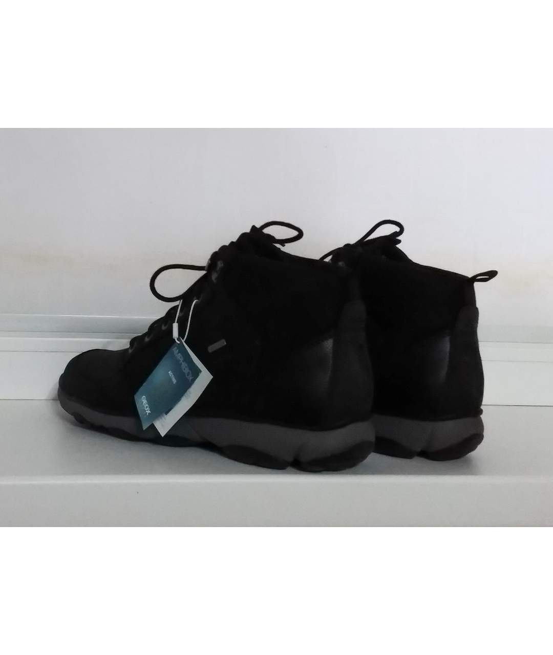 GEOX Черные кожаные низкие ботинки, фото 4