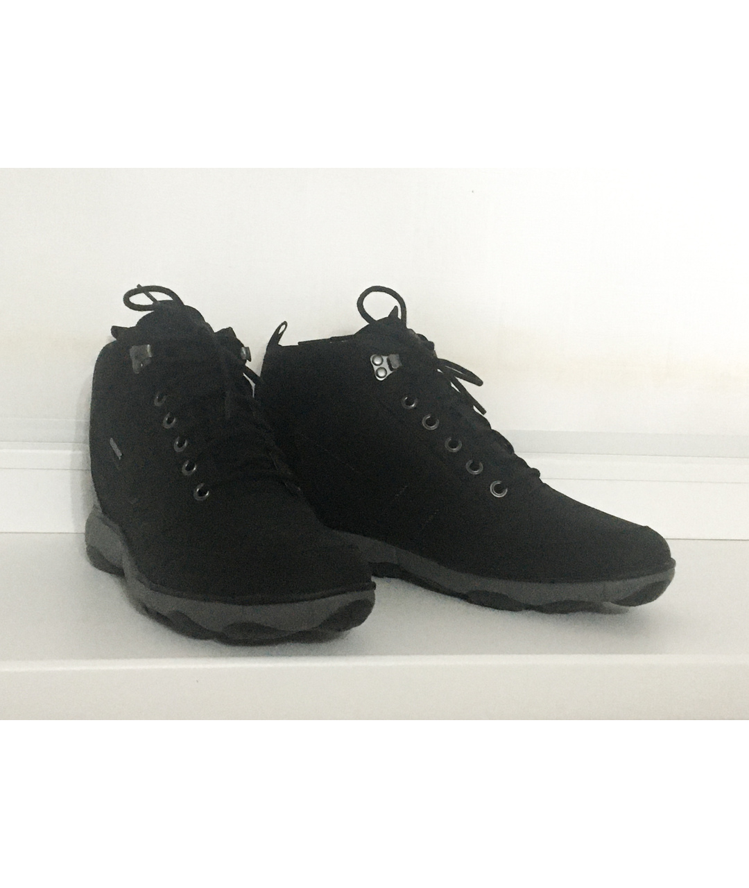 GEOX Черные кожаные низкие ботинки, фото 2