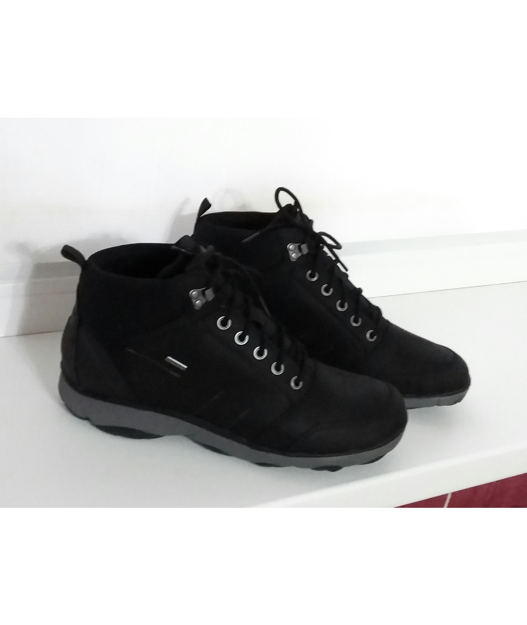 GEOX Черные кожаные низкие ботинки, фото 9