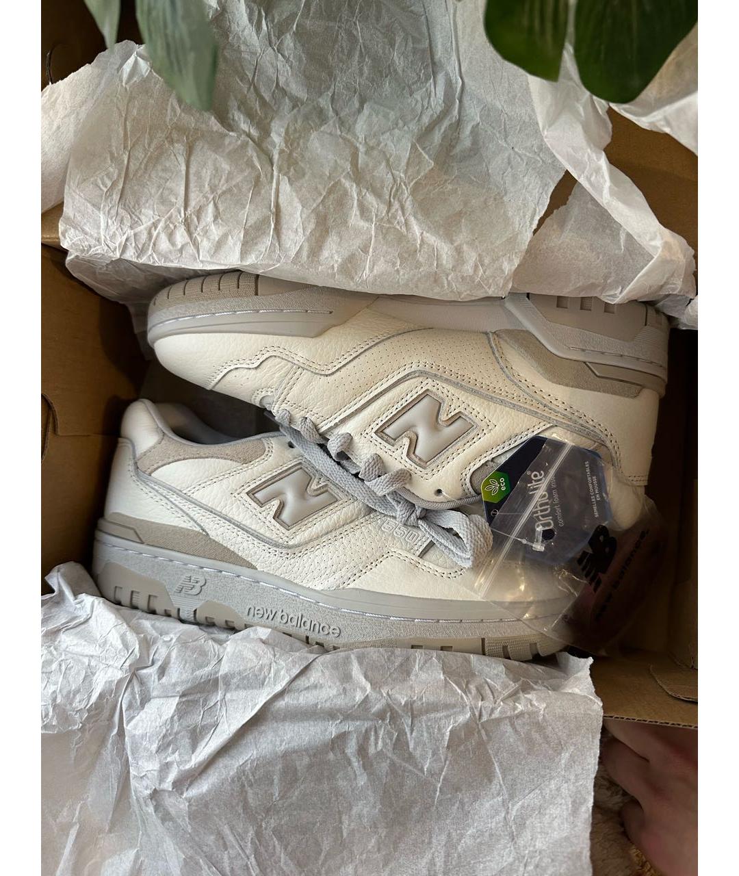 NEW BALANCE Бежевые кожаные кроссовки, фото 8
