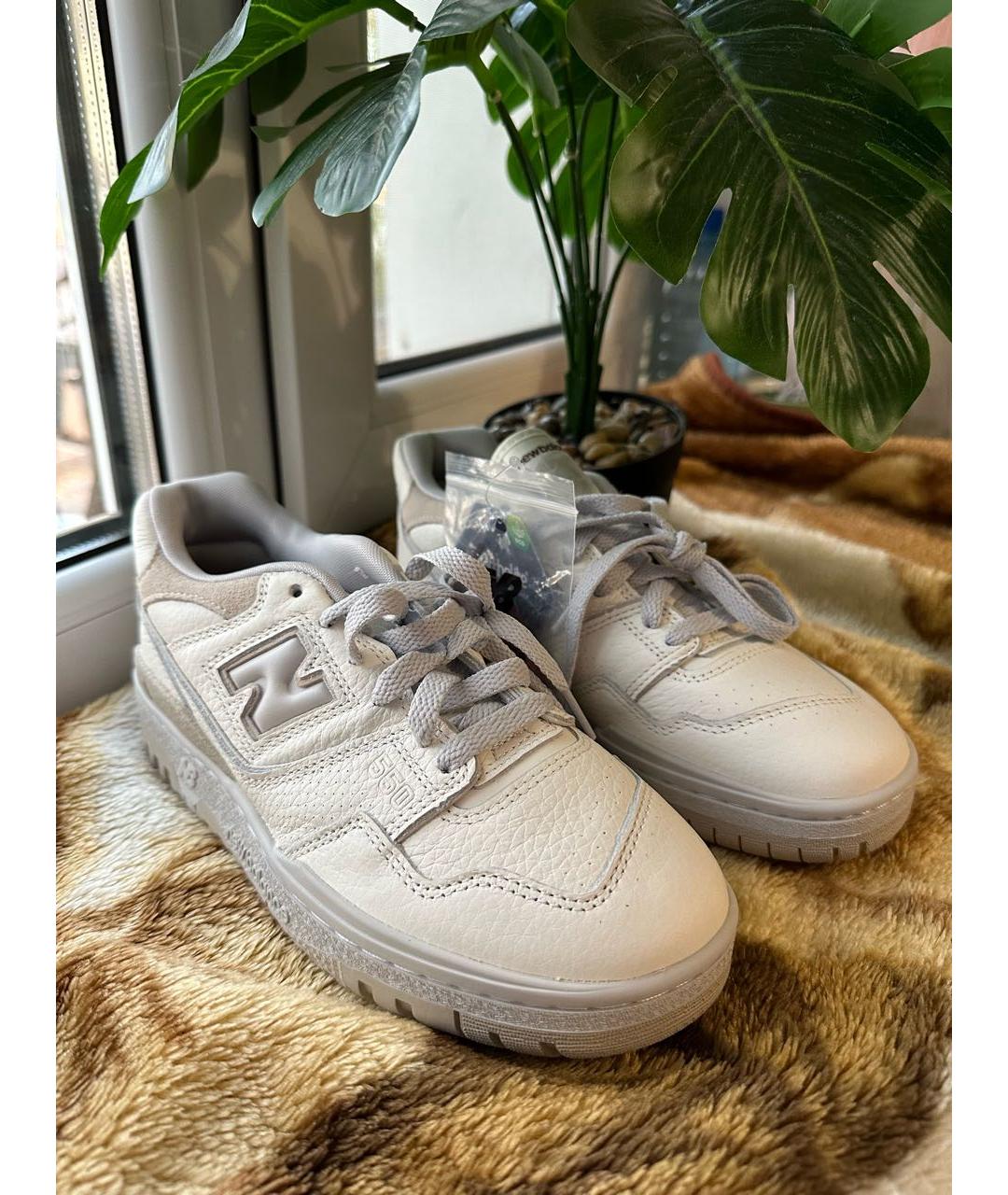 NEW BALANCE Бежевые кожаные кроссовки, фото 5