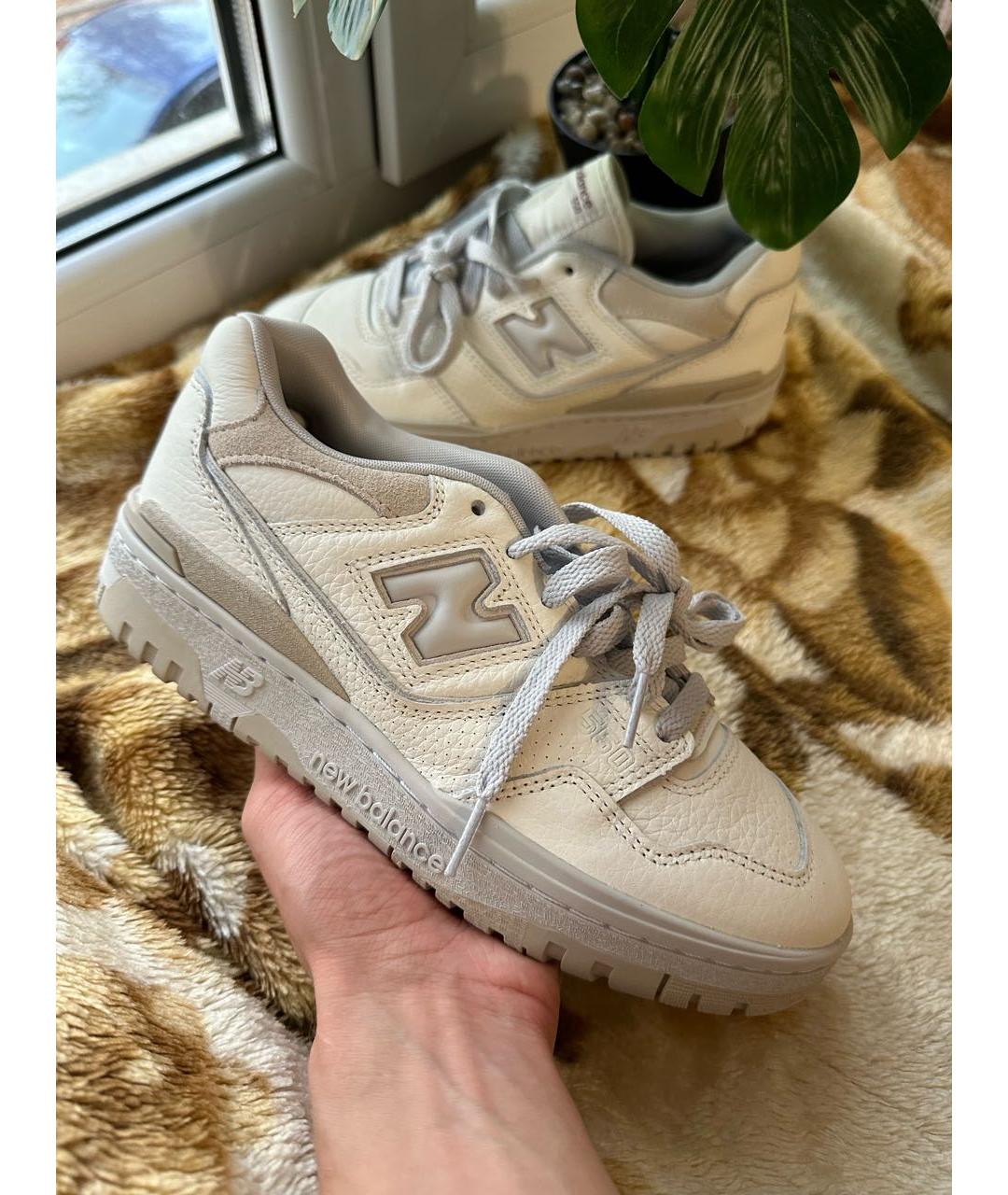 NEW BALANCE Бежевые кожаные кроссовки, фото 6
