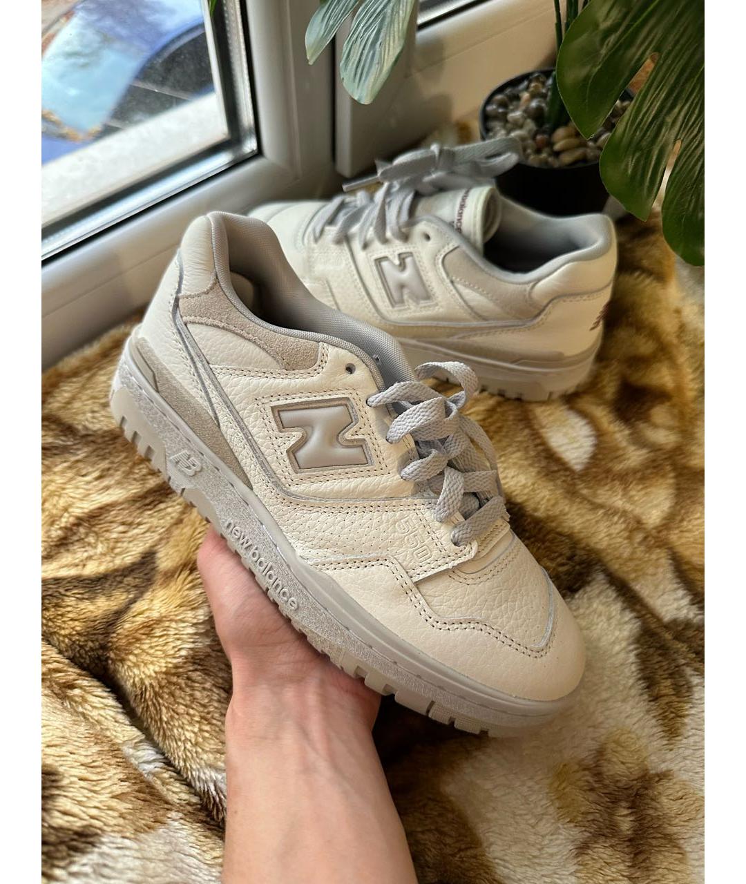 NEW BALANCE Бежевые кожаные кроссовки, фото 3