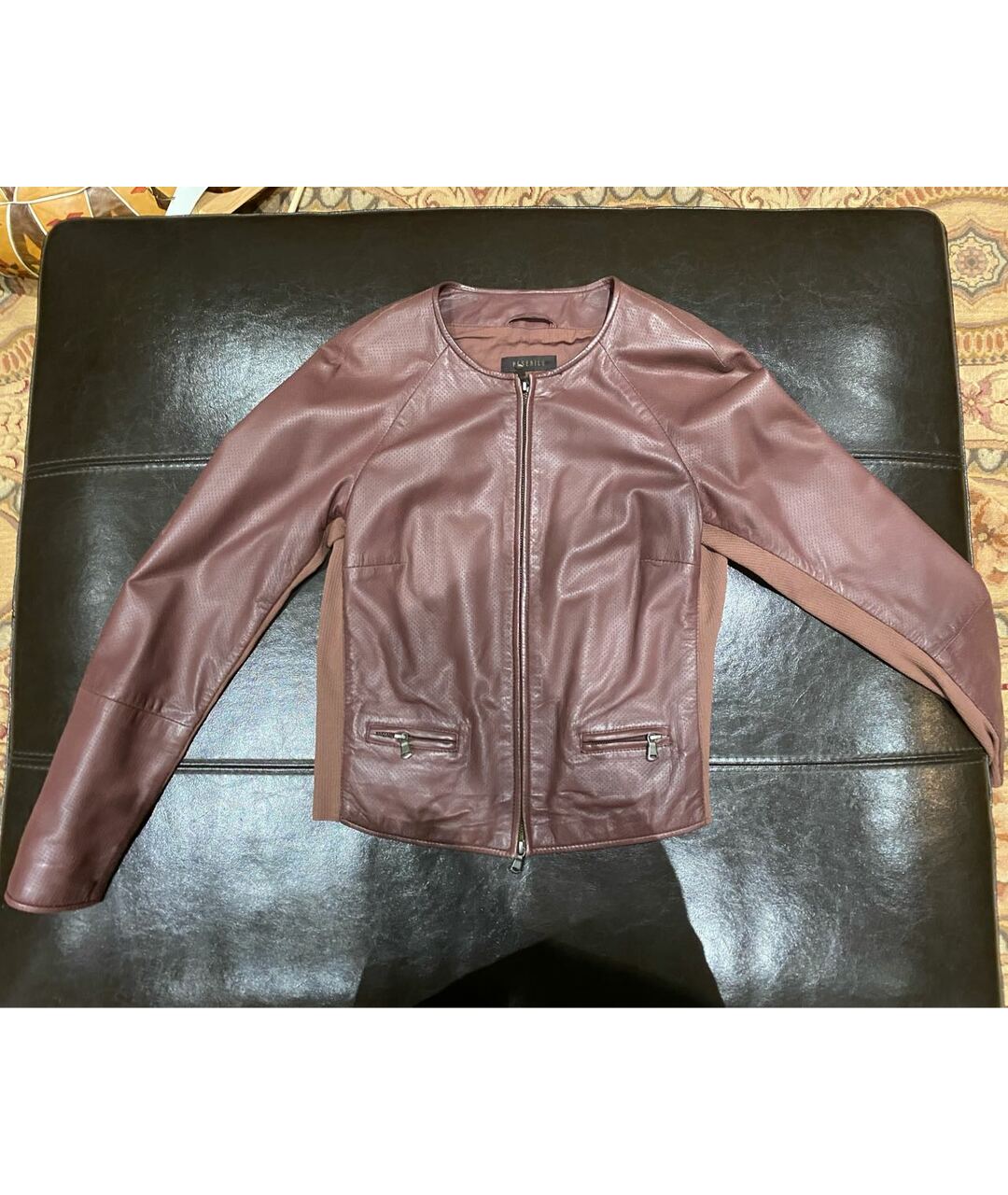 PESERICO Бордовая кожаная куртка, фото 6