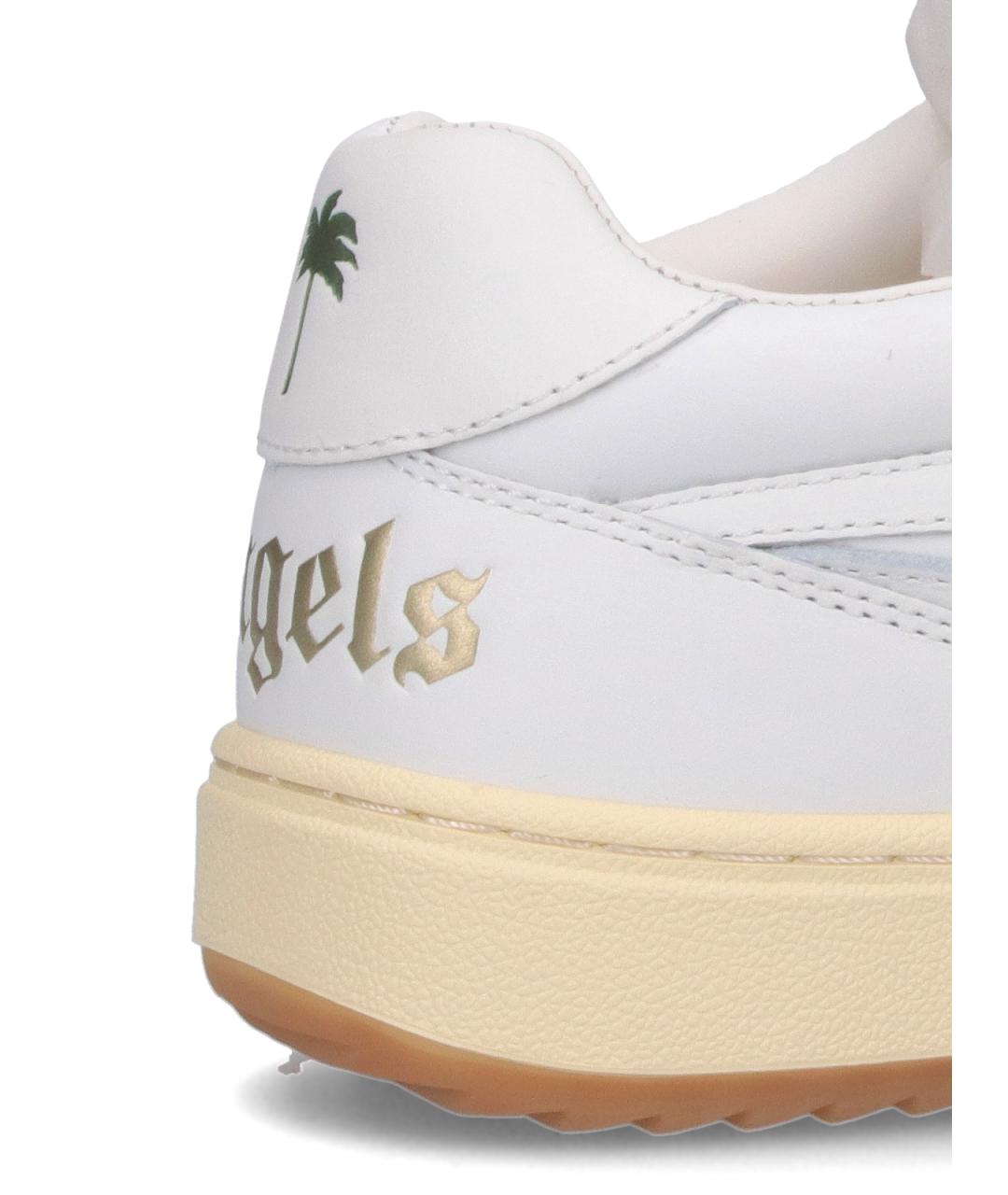 PALM ANGELS Белые кожаные низкие кроссовки / кеды, фото 4