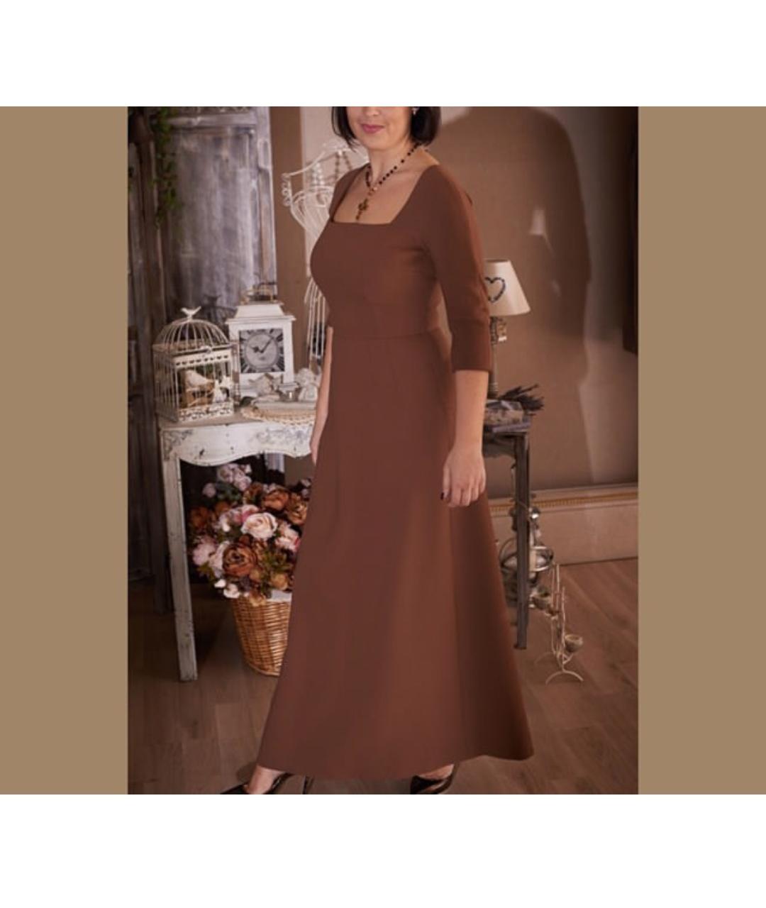 DOLCE&GABBANA Коричневое шерстяное повседневное платье, фото 6