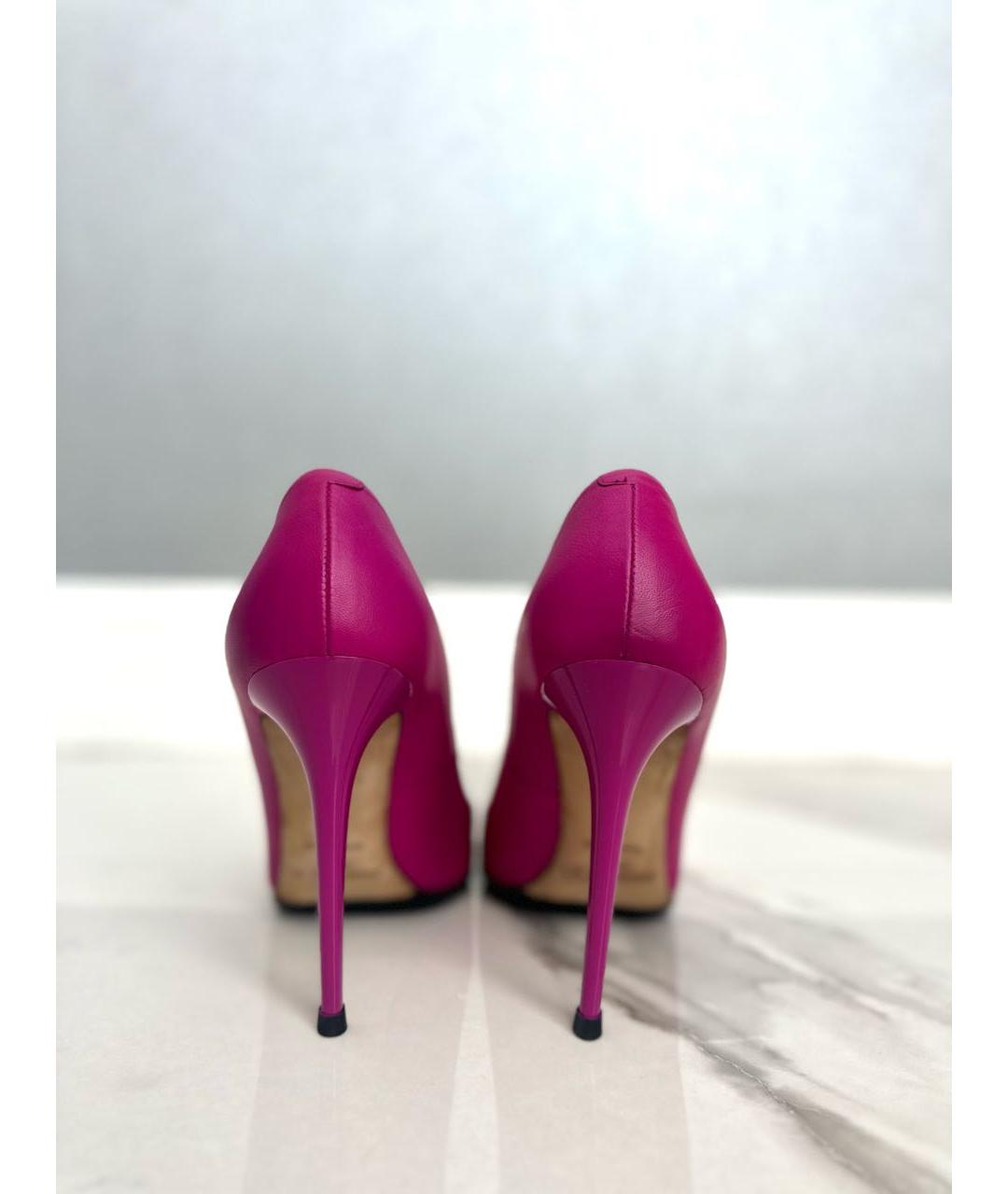 JIMMY CHOO Фуксия кожаные туфли, фото 4