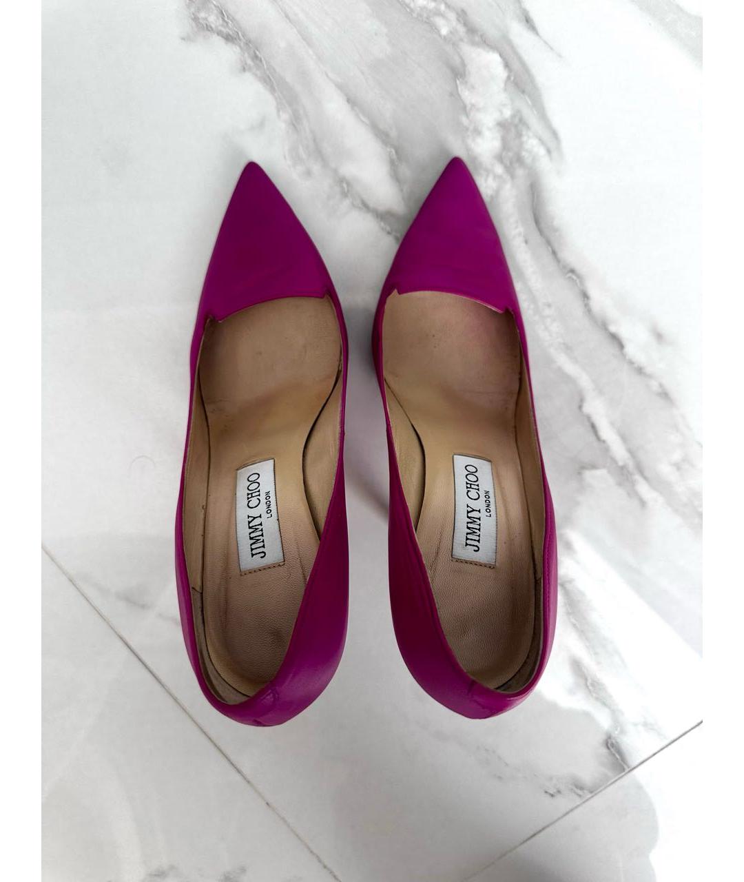 JIMMY CHOO Фуксия кожаные туфли, фото 3