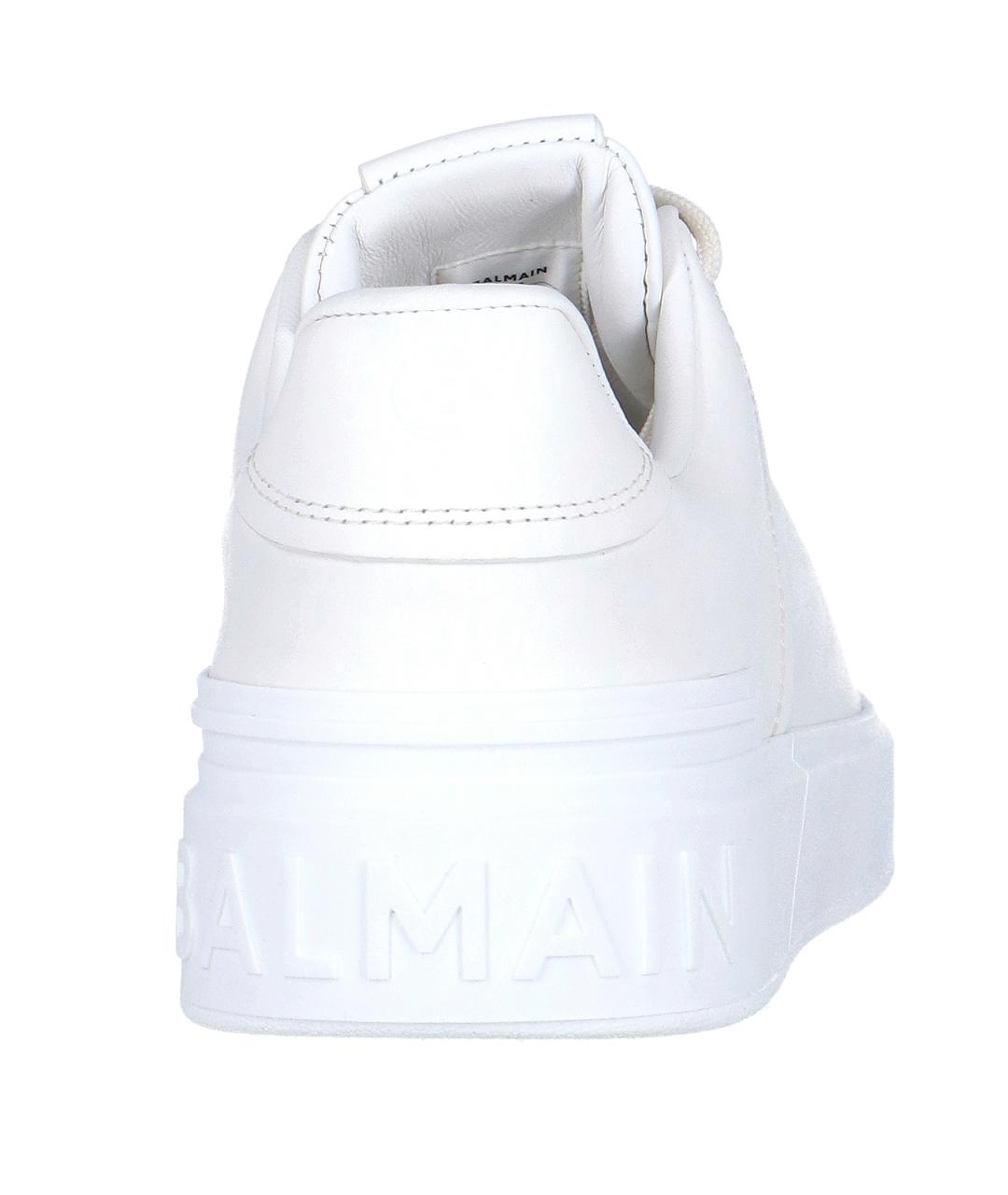 BALMAIN Белые кожаные низкие кроссовки / кеды, фото 4