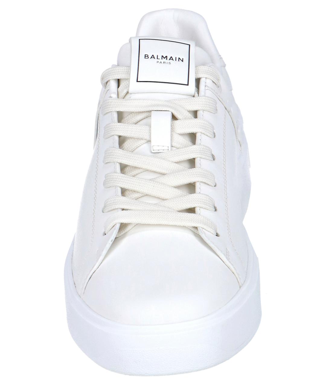 BALMAIN Белые кожаные низкие кроссовки / кеды, фото 5