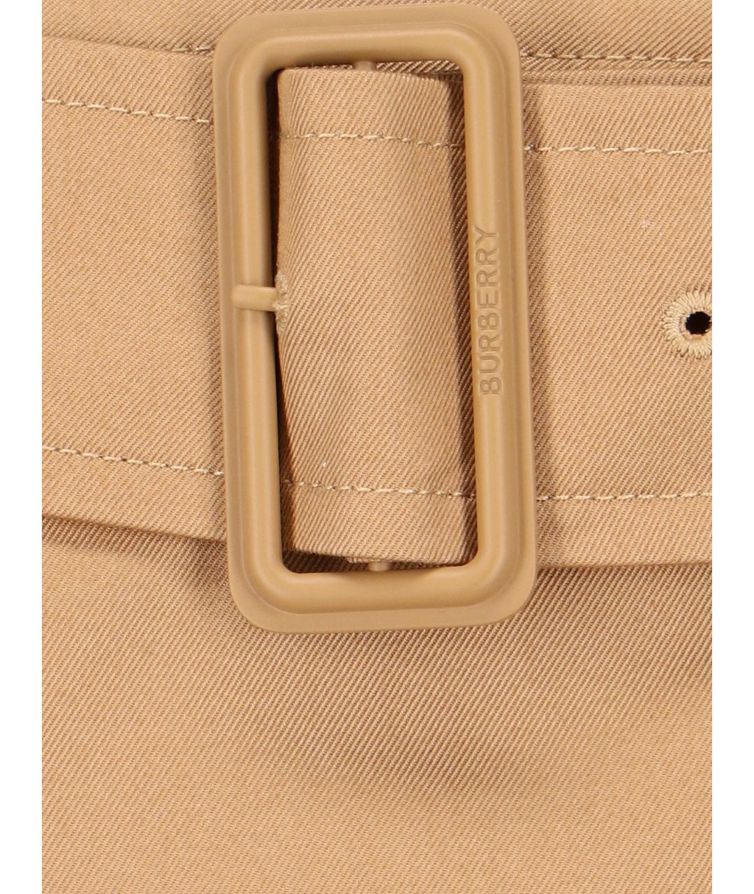 BURBERRY Бежевая хлопковая юбка миди, фото 4