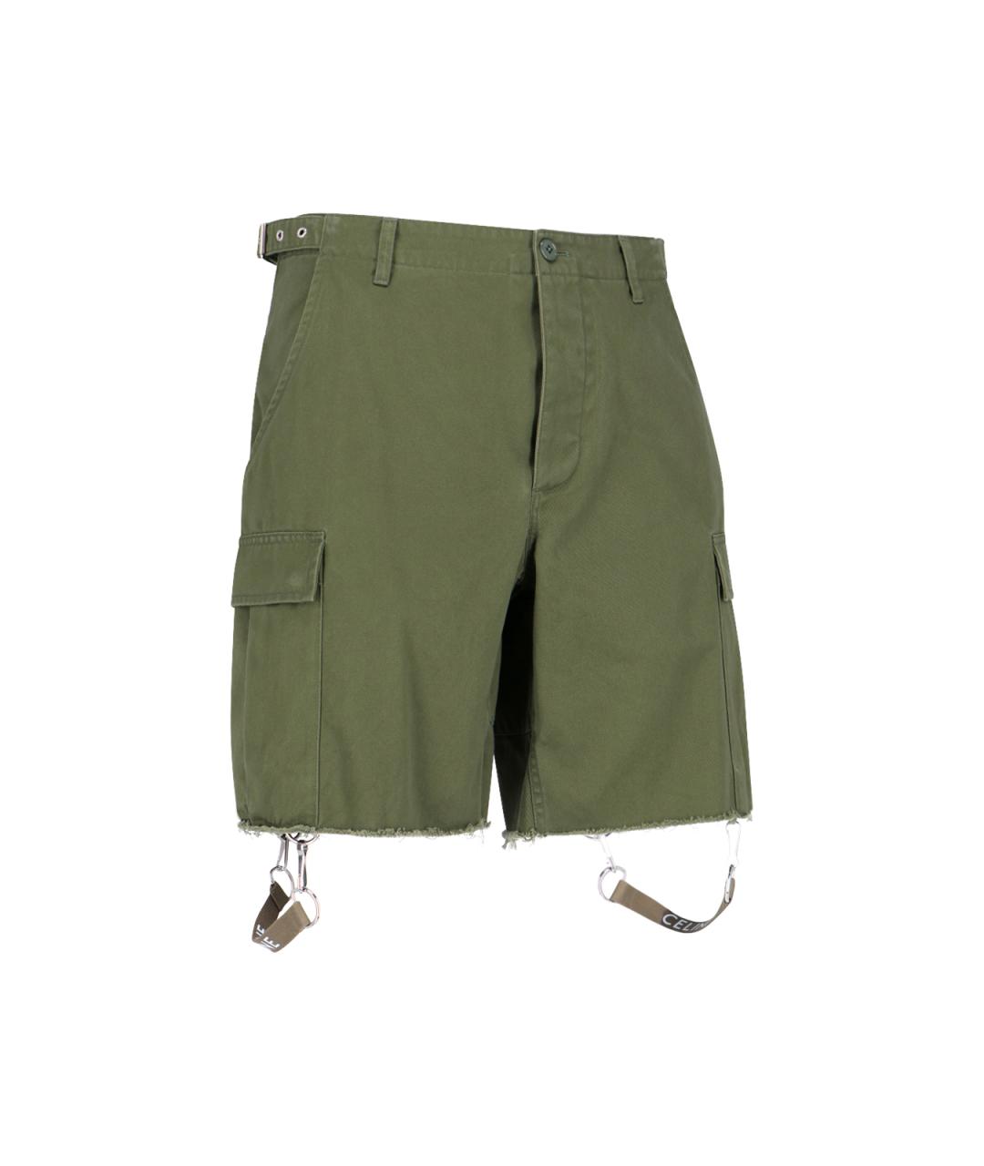 CELINE PRE-OWNED Зеленые хлопковые шорты, фото 2