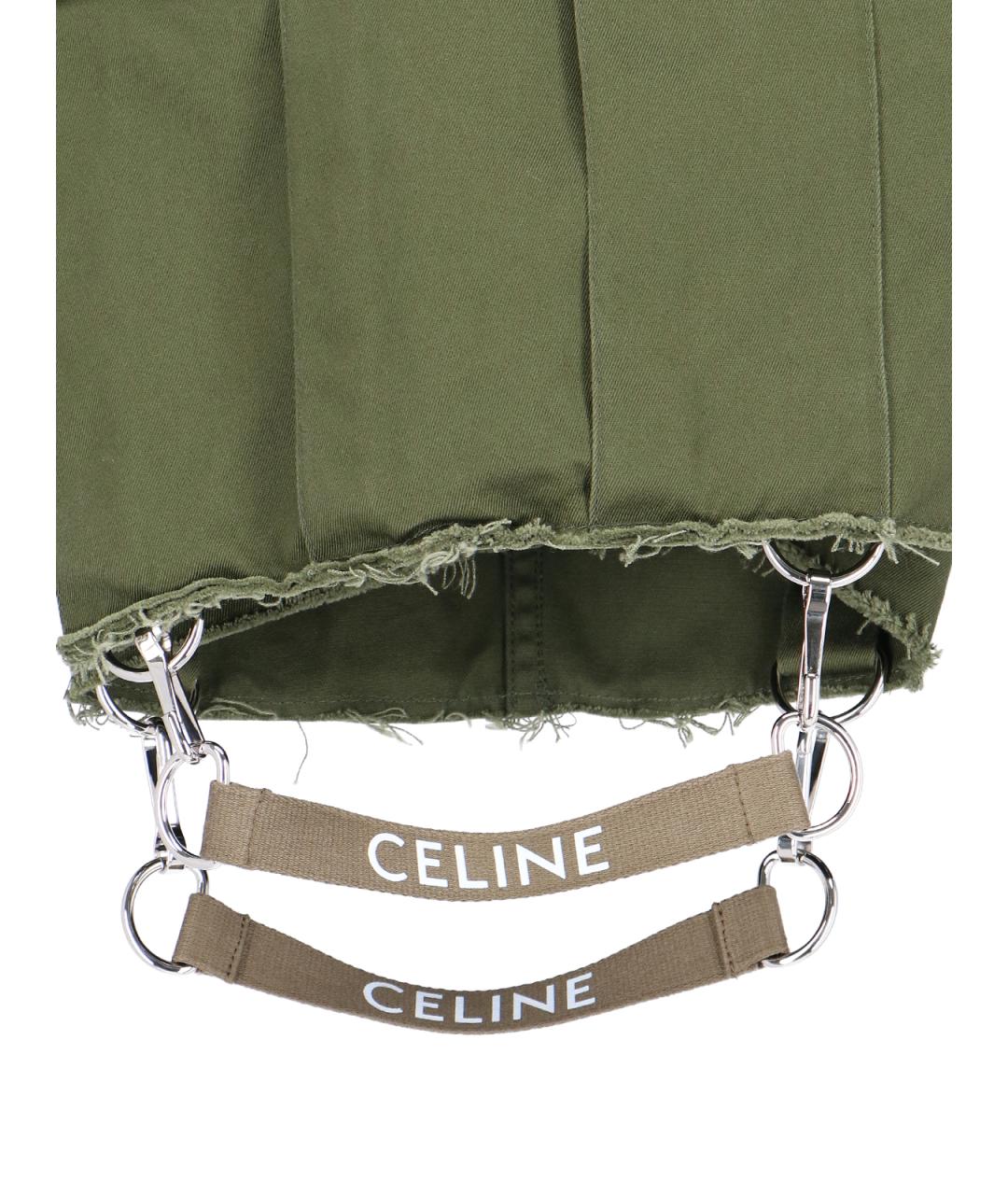 CELINE PRE-OWNED Зеленые хлопковые шорты, фото 5