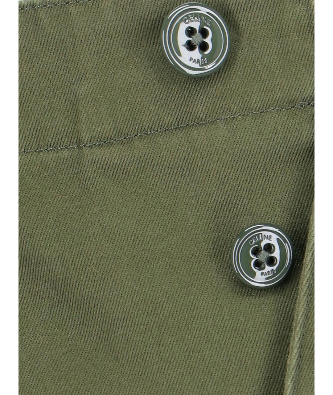 CELINE PRE-OWNED Зеленые хлопковые шорты, фото 4