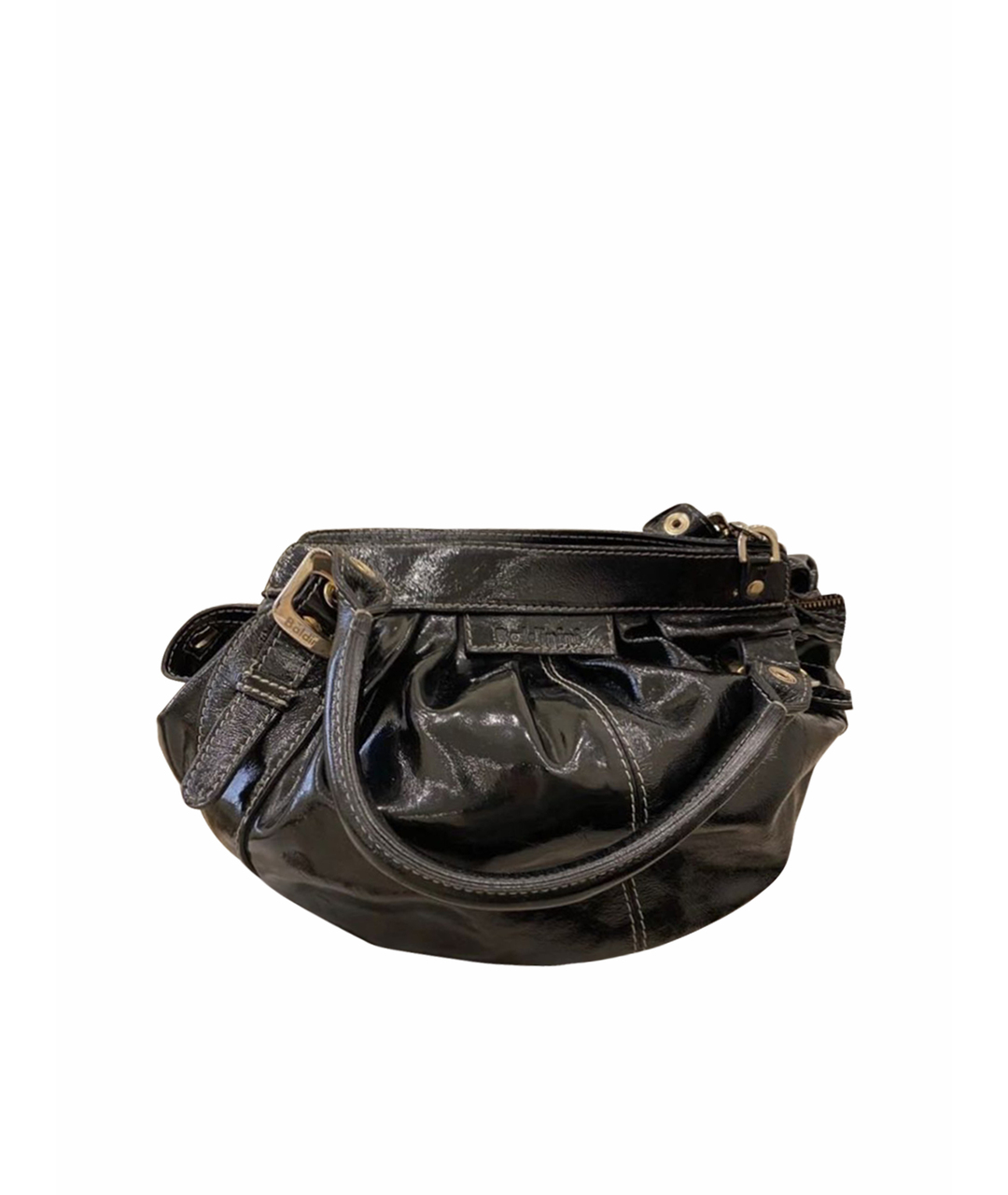 BALDININI Черная сумка тоут из лакированной кожи, фото 1