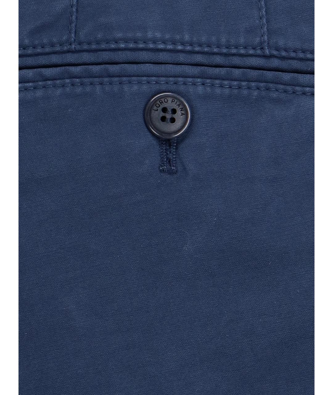 LORO PIANA Синие брюки чинос, фото 4