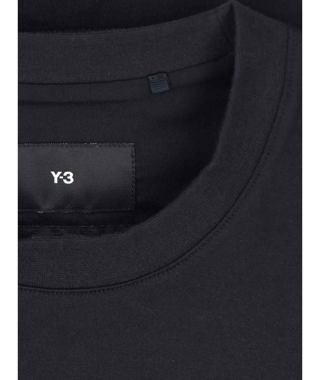 Y-3 Черная хлопковая футболка, фото 4