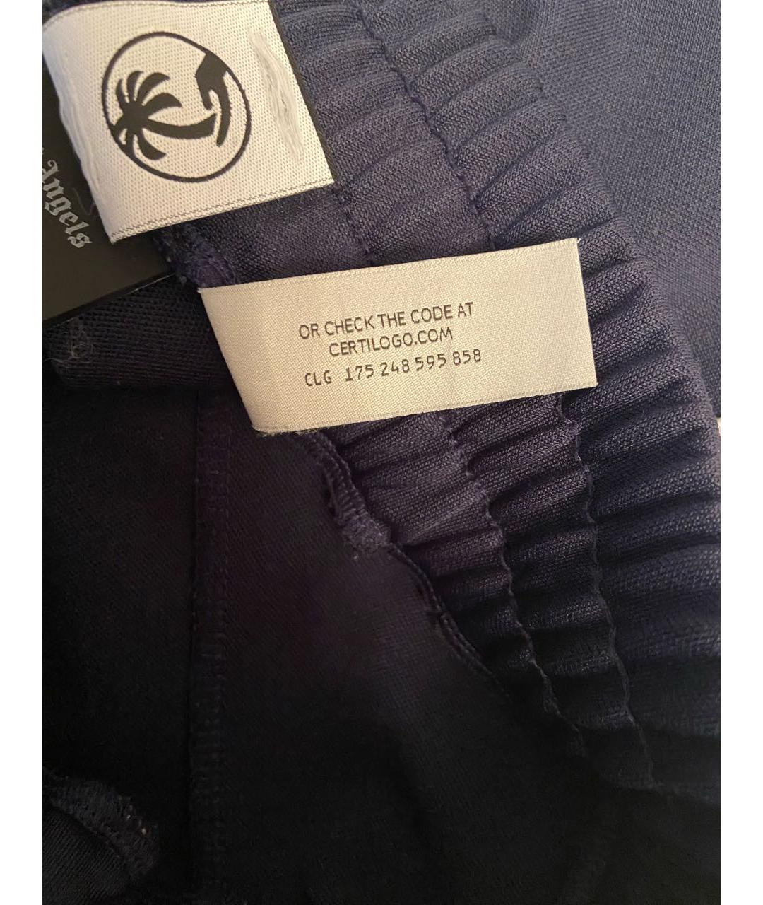 PALM ANGELS Темно-синие хлопковые повседневные брюки, фото 6