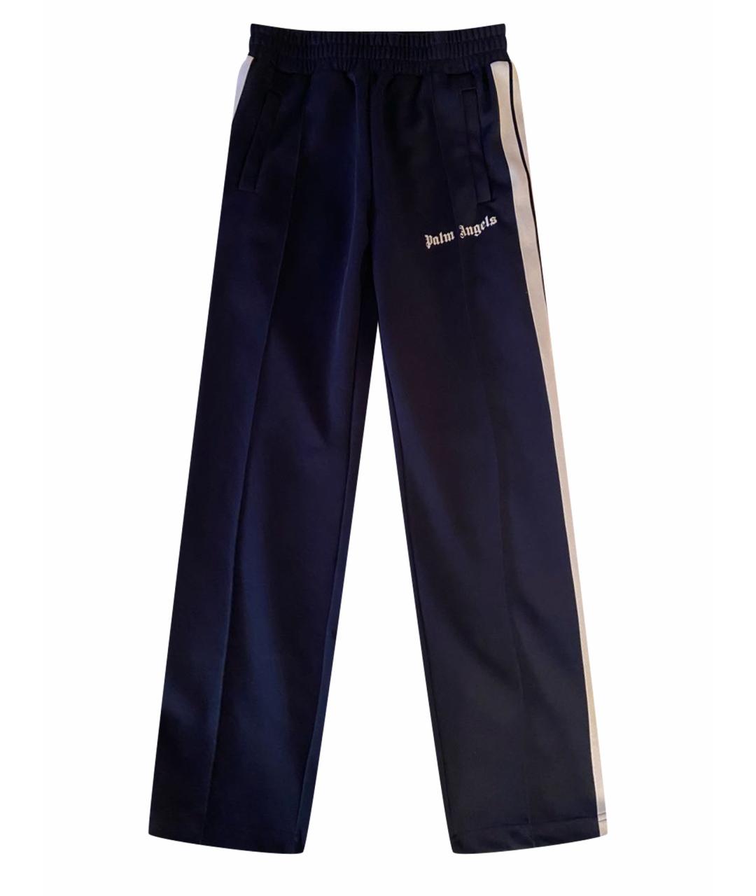PALM ANGELS Темно-синие хлопковые повседневные брюки, фото 1