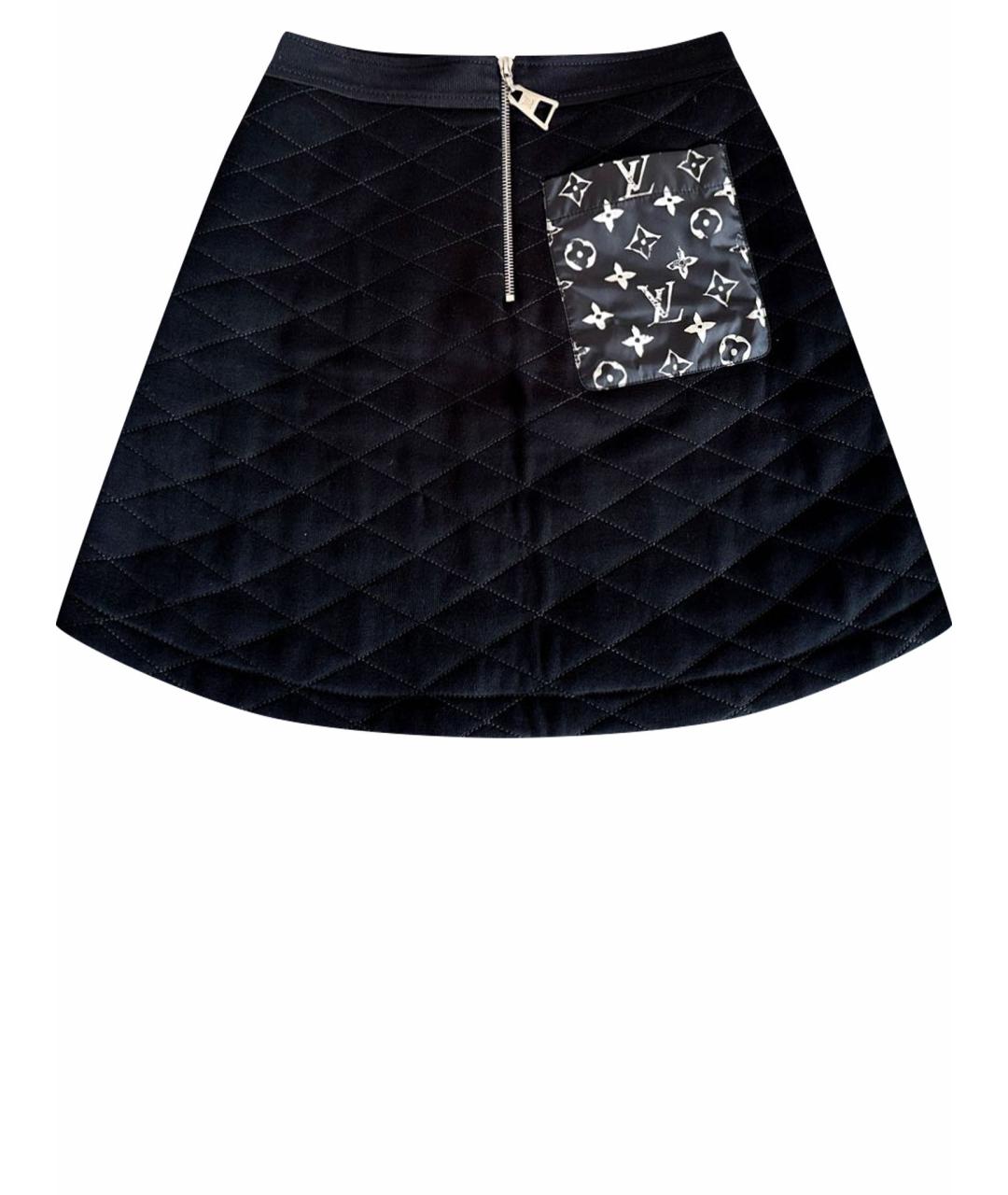 LOUIS VUITTON PRE-OWNED Черная хлопковая юбка мини, фото 1