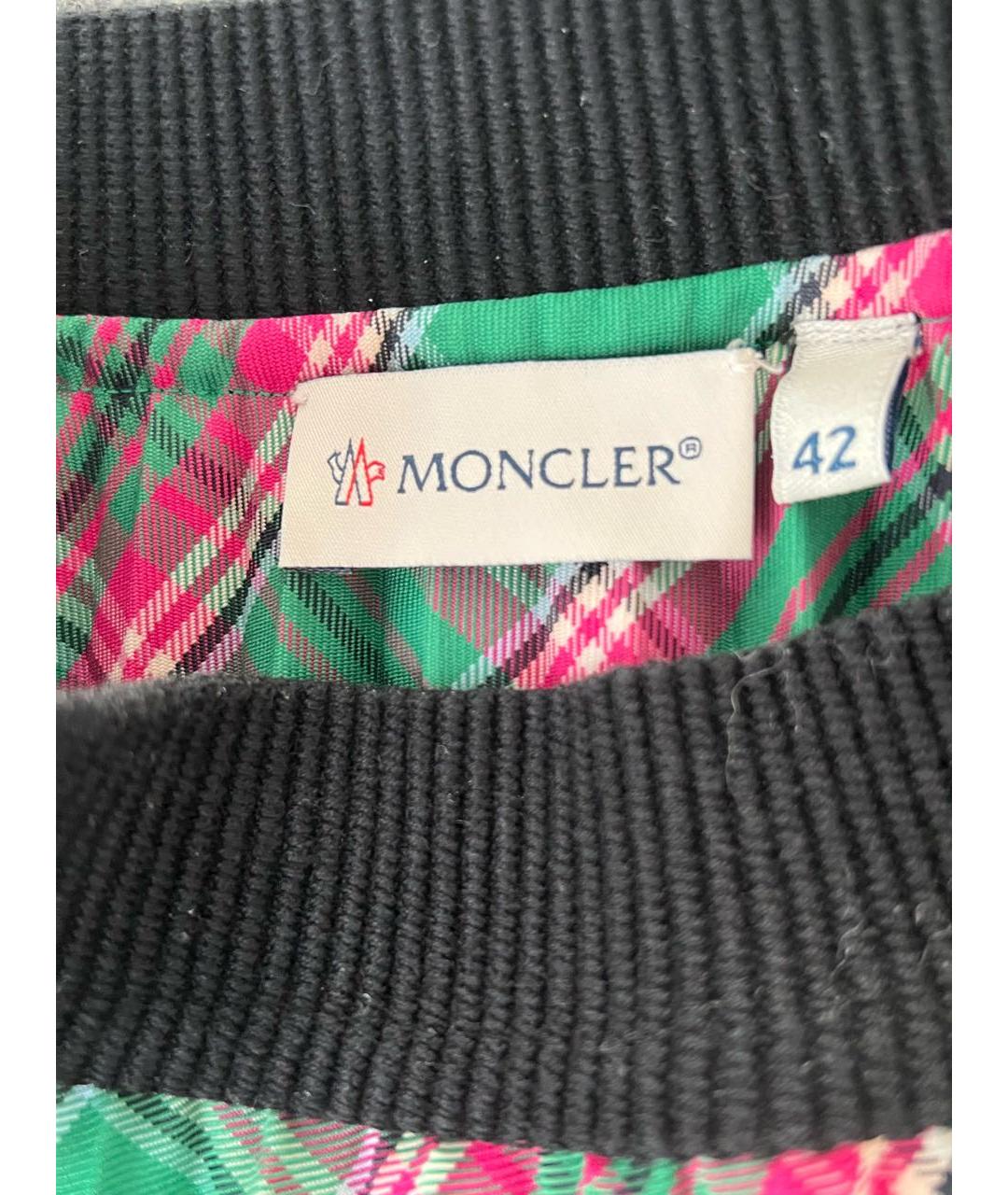 MONCLER Зеленая полиэстеровая юбка миди, фото 3