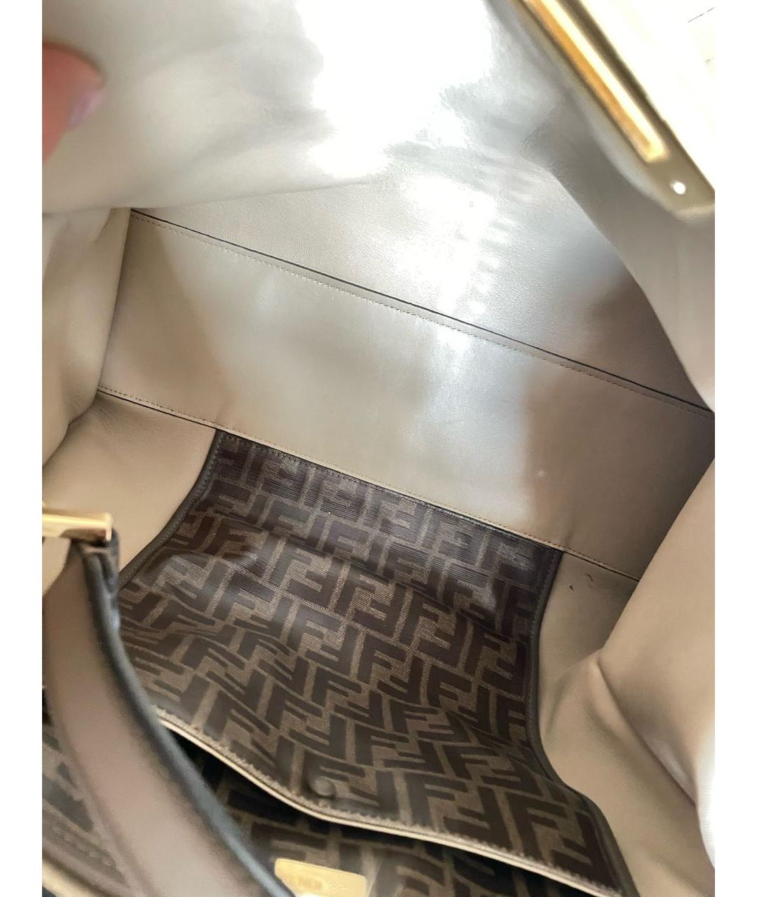 FENDI Коричневая кожаная сумка тоут, фото 6