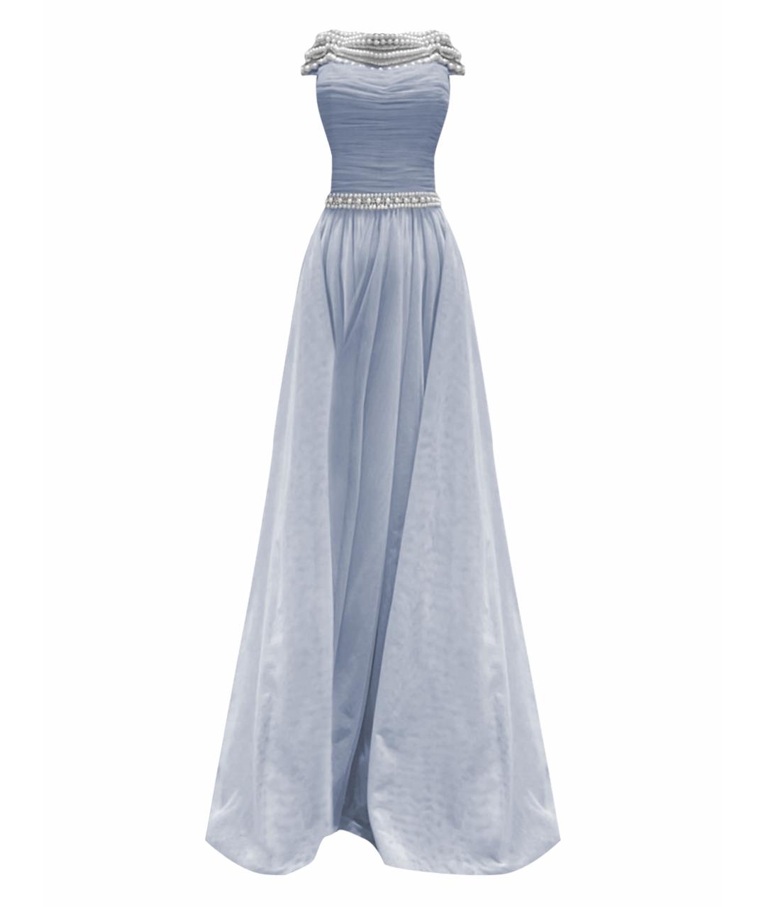 SHERRI HILL Голубое сетчатое вечернее платье, фото 1