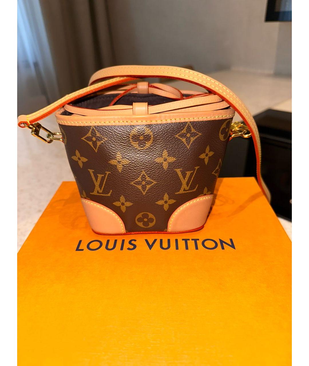 LOUIS VUITTON Коричневая кожаная сумка через плечо, фото 3