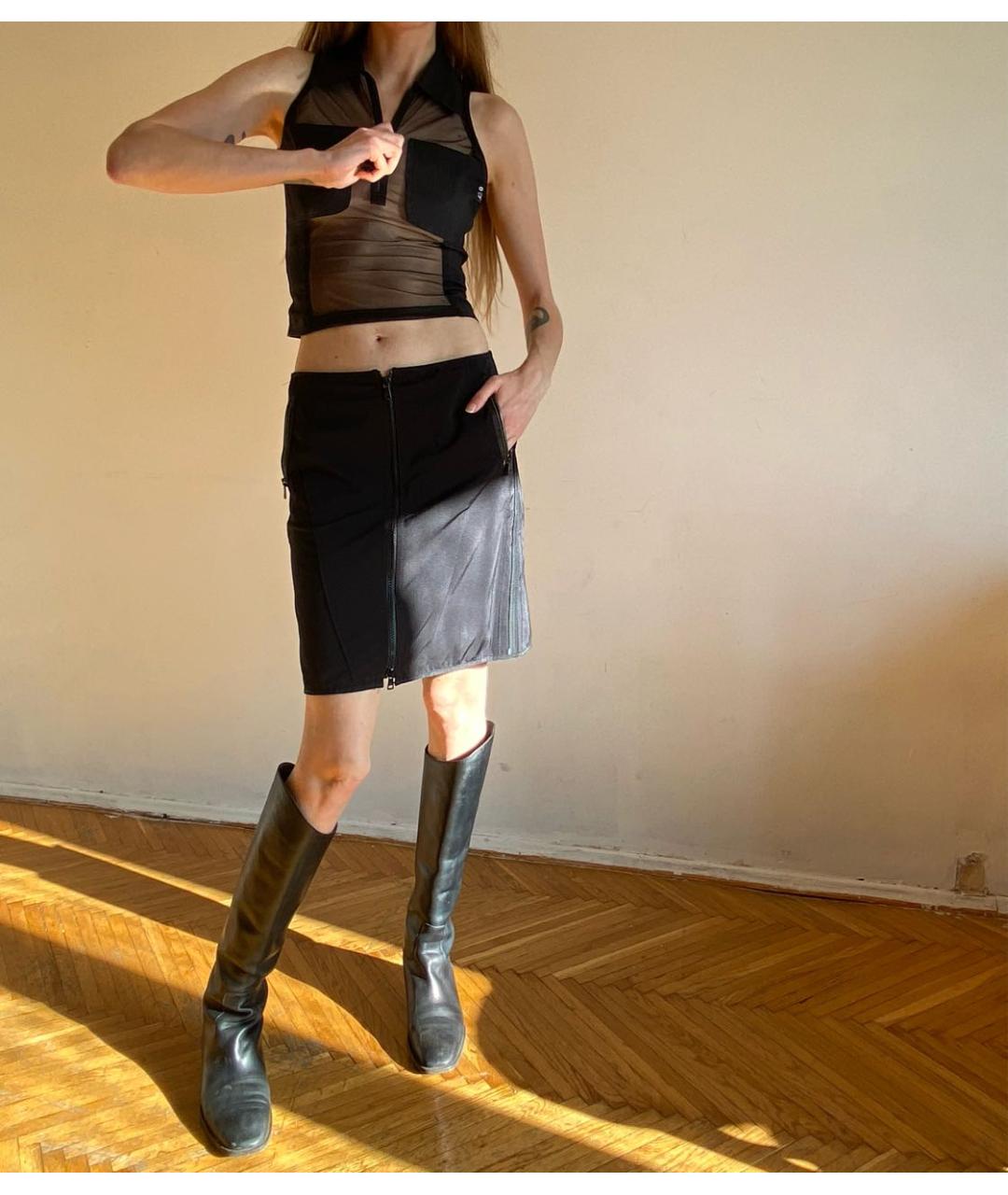MARC CAIN Черная полиамидовая юбка мини, фото 7