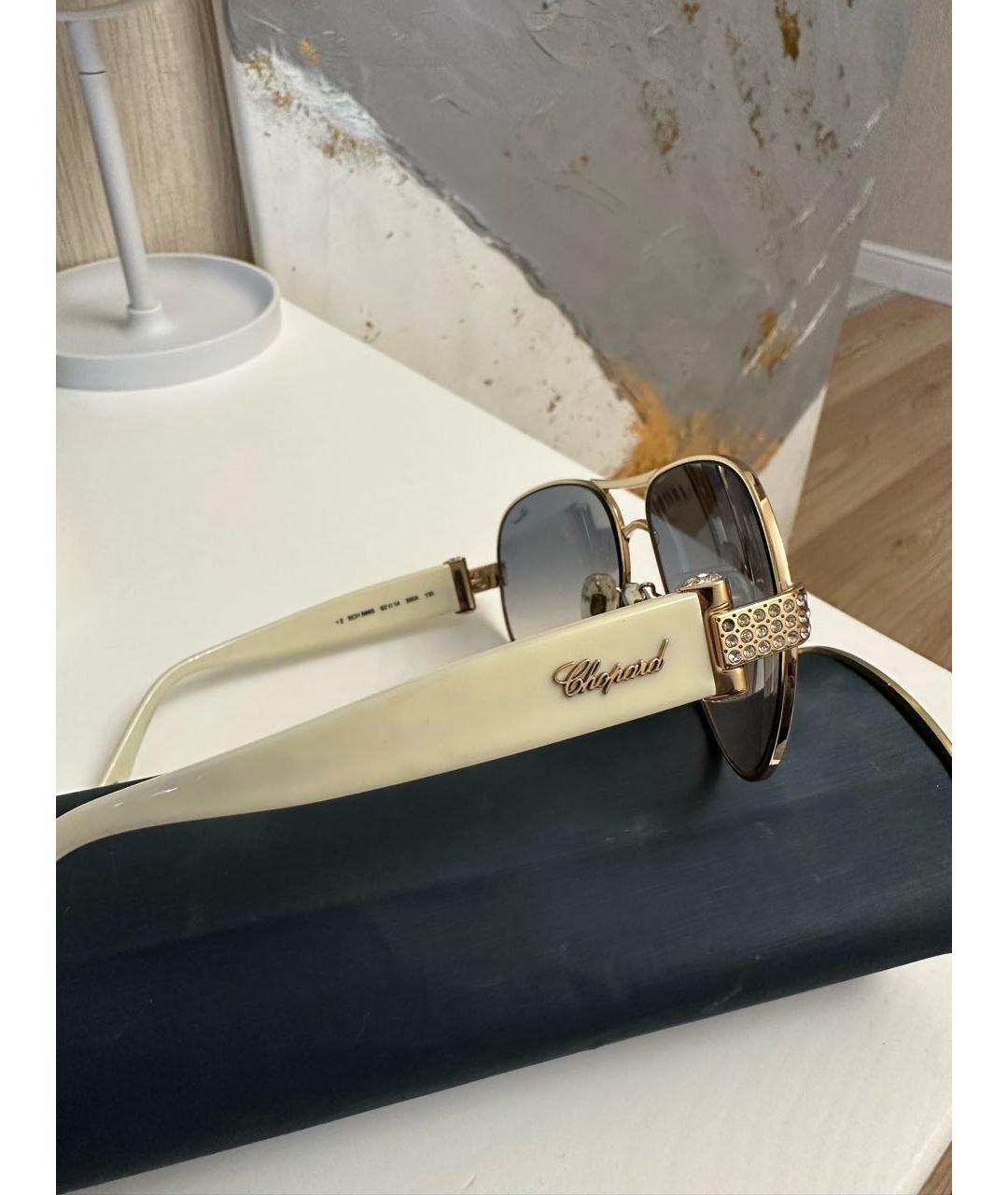 CHOPARD Белые металлические солнцезащитные очки, фото 3