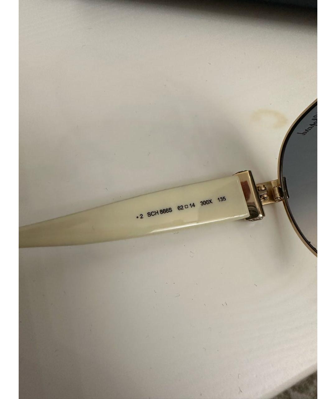 CHOPARD Белые металлические солнцезащитные очки, фото 5